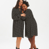 abito nero donna con pattern gattini fisto firenze