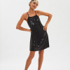 Vestito sbracciato da sera in paillettes fisto firenze